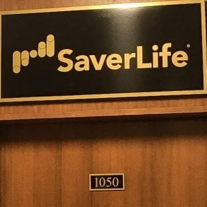 Nameplate of the SaverLife office